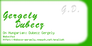 gergely dubecz business card